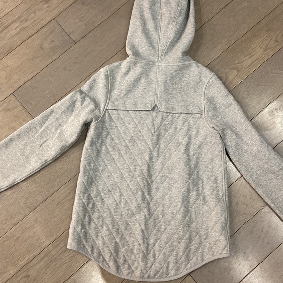 Ivivva Grey Quilted Full Zip Hoodie Thumb Holes Size 12 - Picture 6 of 7